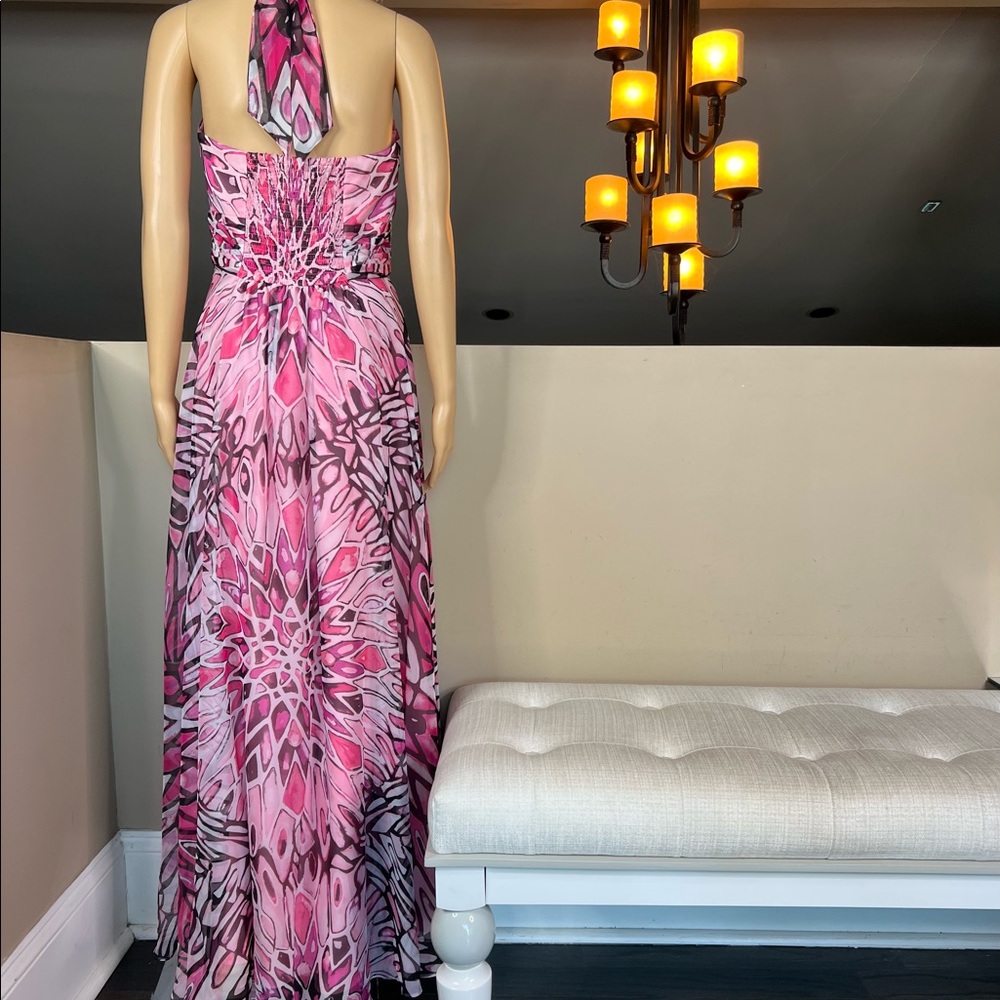 White House Black Market Fuchsia Halter Maxi Dress - Picture 5 of 16